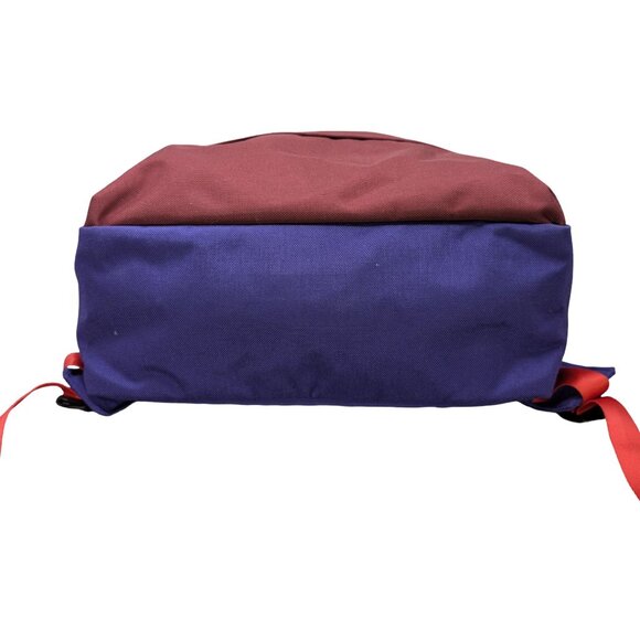 J. Stark Canvas Backpack Purple Brick Red Colorblock Laptop Bag 16" - Picture 5 of 11